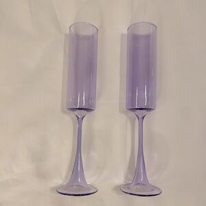 Anthropologie Morgan Champagne Flutes in Lilac - Set of 2
